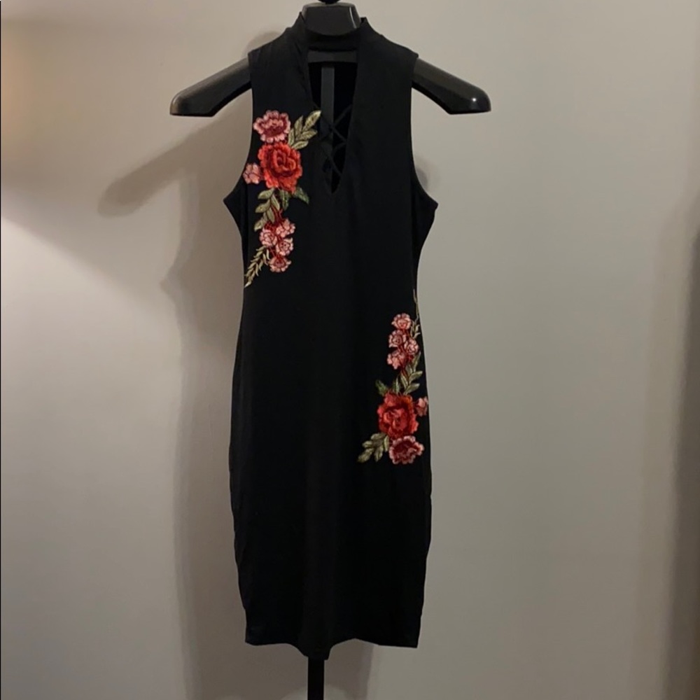 Black floral dress